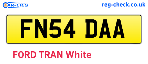 FN54DAA are the vehicle registration plates.