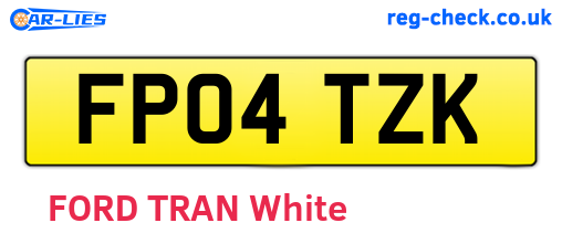 FP04TZK are the vehicle registration plates.