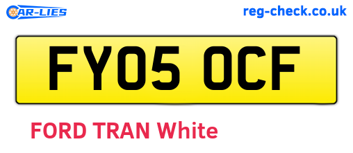FY05OCF are the vehicle registration plates.