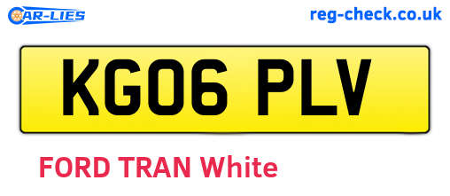 KG06PLV are the vehicle registration plates.