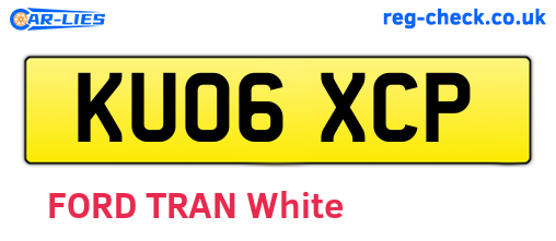 KU06XCP are the vehicle registration plates.