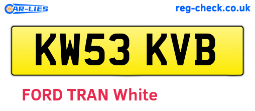 KW53KVB are the vehicle registration plates.