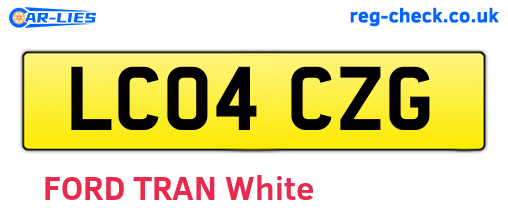 LC04CZG are the vehicle registration plates.