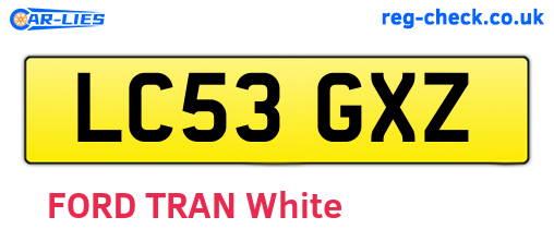 LC53GXZ are the vehicle registration plates.