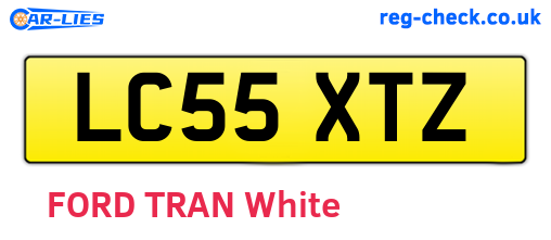 LC55XTZ are the vehicle registration plates.