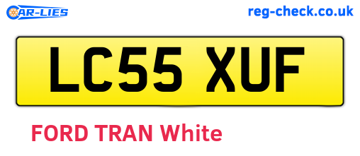 LC55XUF are the vehicle registration plates.