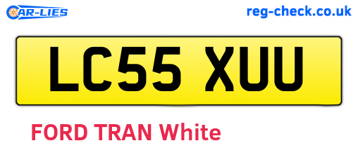 LC55XUU are the vehicle registration plates.
