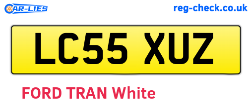 LC55XUZ are the vehicle registration plates.