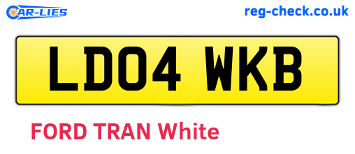 LD04WKB are the vehicle registration plates.