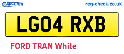 LG04RXB are the vehicle registration plates.