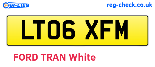 LT06XFM are the vehicle registration plates.