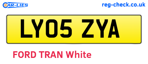 LY05ZYA are the vehicle registration plates.