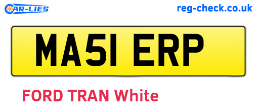 MA51ERP are the vehicle registration plates.