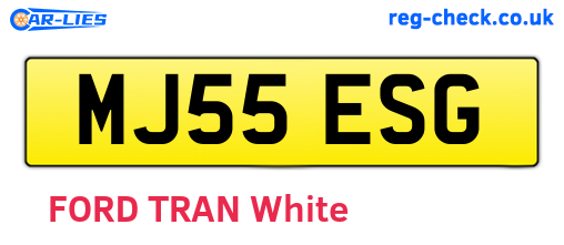 MJ55ESG are the vehicle registration plates.