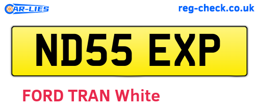 ND55EXP are the vehicle registration plates.
