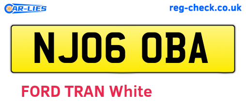 NJ06OBA are the vehicle registration plates.