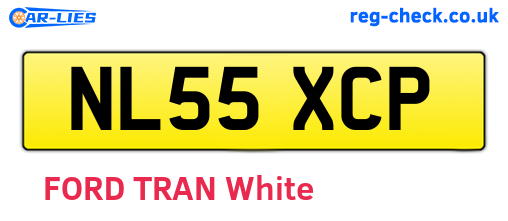 NL55XCP are the vehicle registration plates.