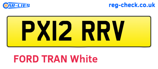 PX12RRV are the vehicle registration plates.