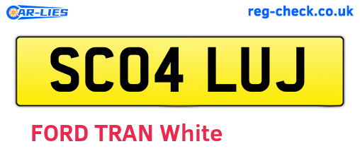 SC04LUJ are the vehicle registration plates.