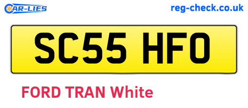 SC55HFO are the vehicle registration plates.