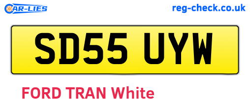 SD55UYW are the vehicle registration plates.