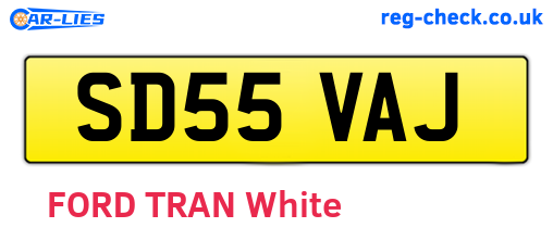 SD55VAJ are the vehicle registration plates.