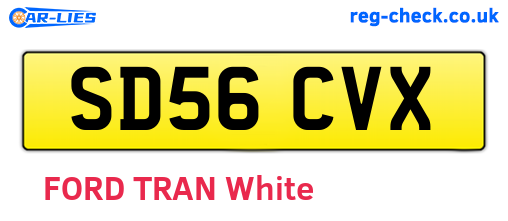 SD56CVX are the vehicle registration plates.