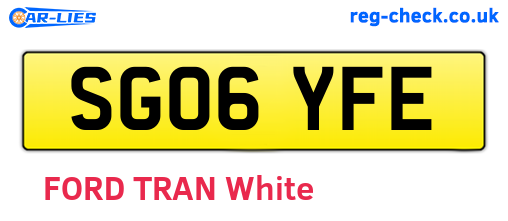 SG06YFE are the vehicle registration plates.