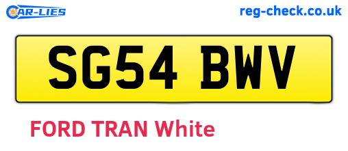 SG54BWV are the vehicle registration plates.