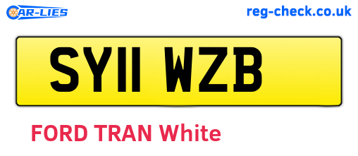 SY11WZB are the vehicle registration plates.