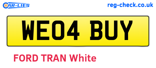 WE04BUY are the vehicle registration plates.
