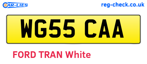 WG55CAA are the vehicle registration plates.
