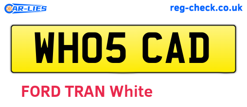 WH05CAD are the vehicle registration plates.