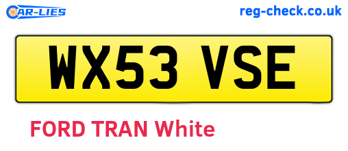 WX53VSE are the vehicle registration plates.