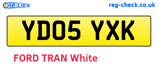 YD05YXK are the vehicle registration plates.
