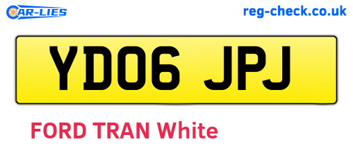 YD06JPJ are the vehicle registration plates.