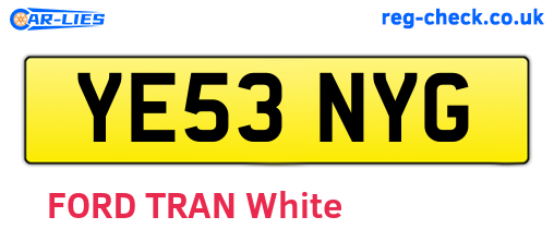 YE53NYG are the vehicle registration plates.