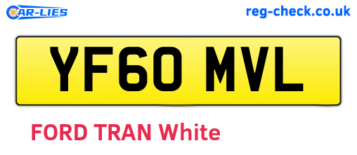YF60MVL are the vehicle registration plates.