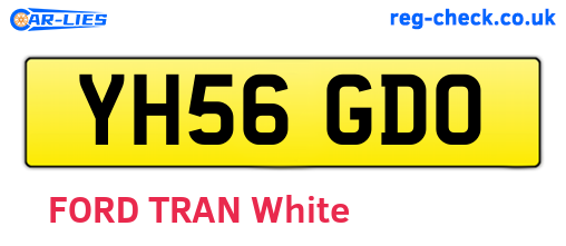 YH56GDO are the vehicle registration plates.