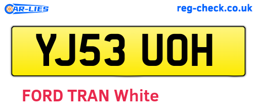 YJ53UOH are the vehicle registration plates.