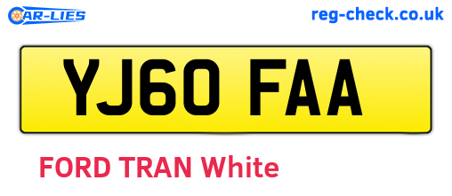 YJ60FAA are the vehicle registration plates.