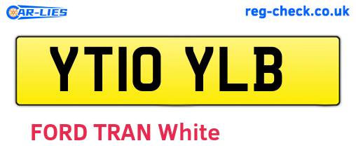 YT10YLB are the vehicle registration plates.