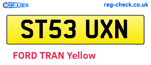 ST53UXN are the vehicle registration plates.