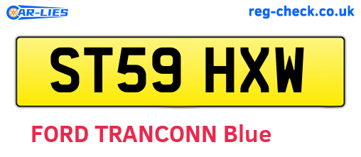 ST59HXW are the vehicle registration plates.