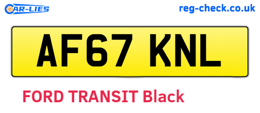 AF67KNL are the vehicle registration plates.