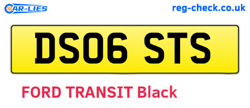 DS06STS are the vehicle registration plates.