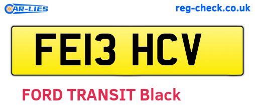 FE13HCV are the vehicle registration plates.
