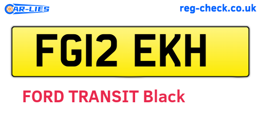 FG12EKH are the vehicle registration plates.