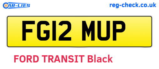 FG12MUP are the vehicle registration plates.