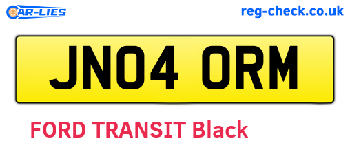 JN04ORM are the vehicle registration plates.